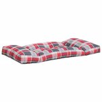 vidaXL Coussins de palette lot de 2 motif à carreaux rouge tissu