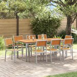 vidaXL Set de jardin de 9 pièces en bois massif d'acacia et métal