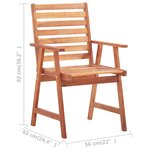 vidaXL Chaises à manger d'extérieur lot de 4 Acacia massif