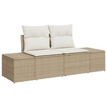 vidaXL Ensemble de Canapés de Jardin 6 Pièces avec Coussins Beige Poly Rattan