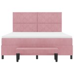 vidaXL Lit Box Spring avec Matelas et Banc Rose 180x200 cm Velours
