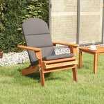 vidaXL Chaise de jardin Adirondack avec coussins bois massif d'acacia