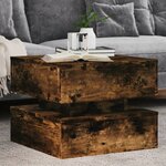 vidaXL Table basse avec lumières LED chêne fumé 50x50x40 cm