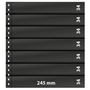 Feuilles de classement Omnia Lindner à 7 bandes pour timbres-poste. Fond - Noir