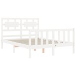 vidaXL Cadre de lit avec tête de lit blanc double bois massif