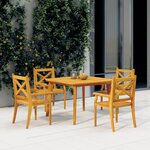 vidaXL Table de jardin 110x110x75 cm Bois d'acacia solide