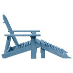 vidaXL Chaise Adirondack avec pouf bleu bois massif de sapin