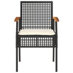 vidaXL Chaises de jardin coussins lot de 2 noir résine tressée acacia