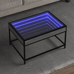 vidaXL Table basse avec LED infini sonoma gris 70x50x41 cm