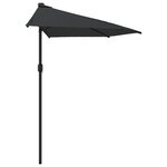 vidaXL Parasol de balcon avec mât en aluminium Noir 270x144x222cm Demi