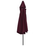 vidaXL Parasol d'extérieur avec mât en métal 390 cm rouge bordeaux