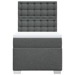 vidaXL Sommier à lattes de lit avec matelas Gris foncé 80x200 cm Tissu