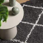 vidaXL Tapis shaggy à poils longs moderne noir et crème 80x200 cm