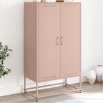 vidaXL Buffet haut rose 68 5x38 5x123 5 cm acier