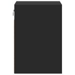 vidaXL Tables de chevet murales avec lumières LED 2 Pièces noir