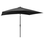 vidaXL Parasol avec LED et mât en acier Anthracite 2x3 m