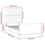 vidaXL Cadre de lit avec tête de lit Gris clair 90x190 cm Tissu
