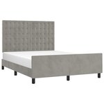vidaXL Cadre de lit avec tête de lit Gris clair 140x200 cm