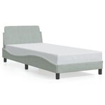vidaXL Cadre de lit avec tête de lit Gris clair 80x200 cm Velours