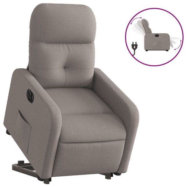 vidaXL Fauteuil inclinable électrique taupe tissu