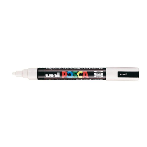 Marqueur pointe conique moyenne posca pc5m 1 8 - 2 5mm blanc x 6 posca
