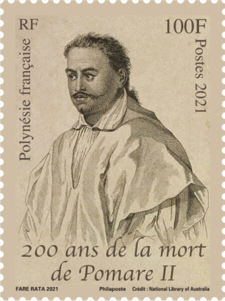 Timbre Polynésie Française - 200 ans de la mort Pomare 2