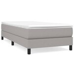 vidaXL Sommier à lattes de lit avec matelas Gris clair 100x200cm Tissu