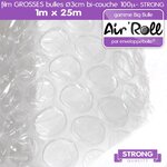 Lot de 20 rouleaux de film grosses bulles d'air largeur 1m x longueur 25m - gamme air'roll  strong