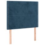 vidaXL Cadre de lit avec tête de lit Bleu foncé 90x190 cm Velours