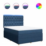 vidaXL Sommier à lattes de lit avec matelas Bleu 160x200 cm Tissu