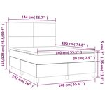 vidaXL Sommier à lattes de lit avec matelas Noir 140x190 cm Tissu