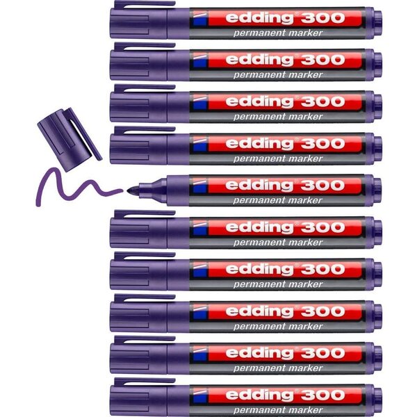 Marqueur Permanent 300 Violet Pointe Ronde 1 5-3 mm x 10 EDDING