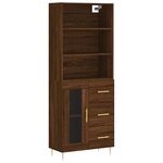 vidaXL Buffet haut Chêne marron 69 5x34x180 cm Bois d'ingénierie