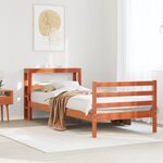 vidaXL Cadre de lit sans matelas cire marron 100x200cm bois pin massif
