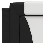 vidaXL Cadre de lit avec lumières LED noir blanc 100x200 cm similicuir