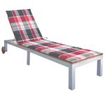 vidaXL Chaise longue avec coussin Bois d'acacia et acier galvanisé
