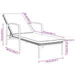 vidaXL Chaises longues lot de 2 avec table résine tressée noir