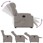 vidaXL Fauteuil inclinable de massage Taupe Tissu