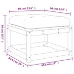 vidaXL Repose-pied de jardin avec coussins bois de pin massif
