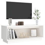 vidaXL Meuble TV Blanc 90x35x35 cm Bois de pin massif