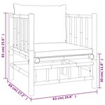 vidaXL Salon de jardin 7 Pièces avec coussins blanc crème bambou