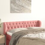 vidaXL Tête de lit avec oreilles Rose 163x23x78/88 cm Velours