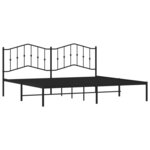vidaXL Cadre de lit métal avec tête de lit noir 193x203 cm