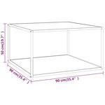 vidaXL Table basse Noir avec verre marbre blanc 90x90x50 cm