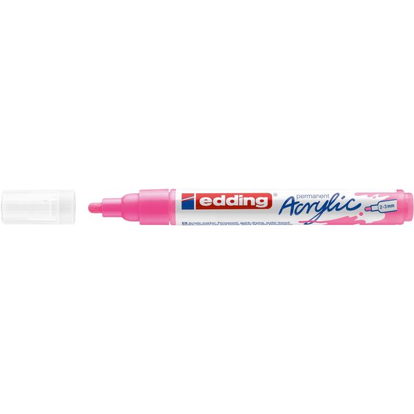 Marqueur acrylique moyen 5100 rose fluOrescent 2-3 mm x 10 EDDING