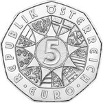 Pièce de monnaie en Argent 5 Euro g 8.41 Millésime 2024 Easter Coins Austria ON THE PATH