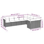 vidaXL Salon de jardin 9 Pièces avec coussins noir résine tressée