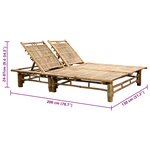vidaXL Chaise longue pour 2 personnes avec coussins Bambou