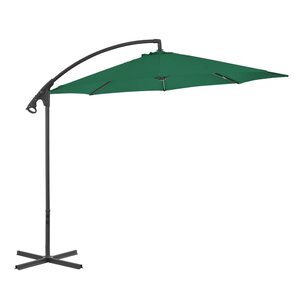 vidaXL Parasol en porte-à-feux avec mât en acier 300 cm Vert