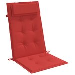 vidaXL Coussins de chaise à dossier haut lot de 4 rouge tissu oxford